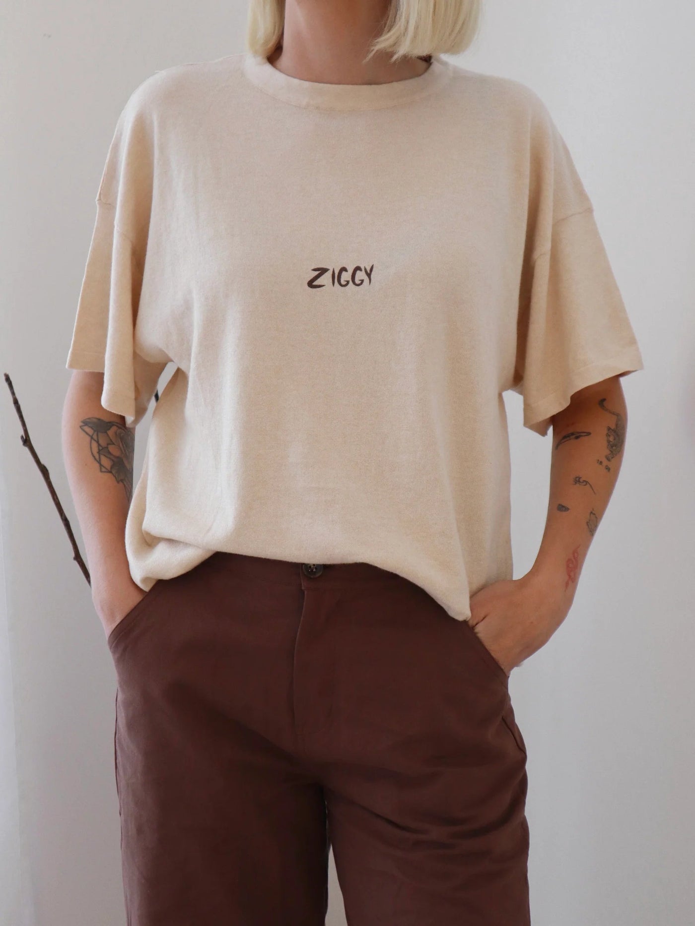 Ziggy Lou - Women's Tee Beige Short Sleeve T-Shirt Ziggy Lou 