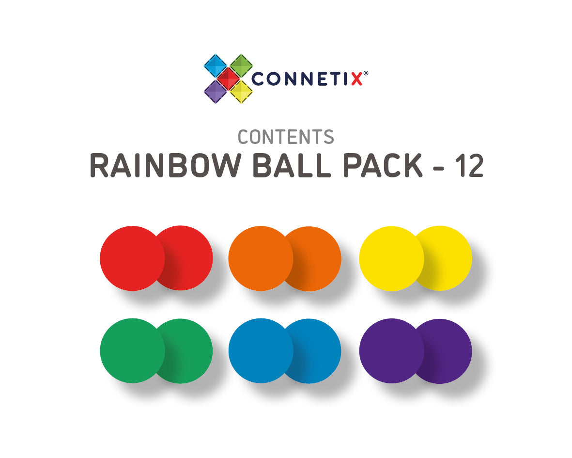 12 Pc Rainbow Replacement Ball Pack AU Magnetic Play Connetix 