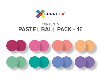 16 Pc Pastel Replacement Ball Pack AU Magnetic Play Connetix 
