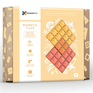 Connetix Tiles - Base Plate Pack Lemon & Peach 2pce | Pastel