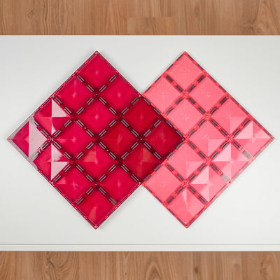 2 Piece Base Plate Pack - Pink & Berry Magnetic Play Connetix 