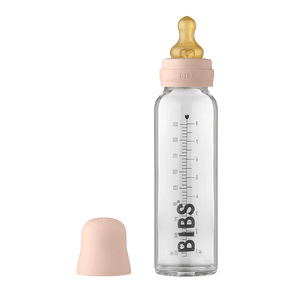 BIBS Dummies - 225ml Glass Bottle Set Latex Blush