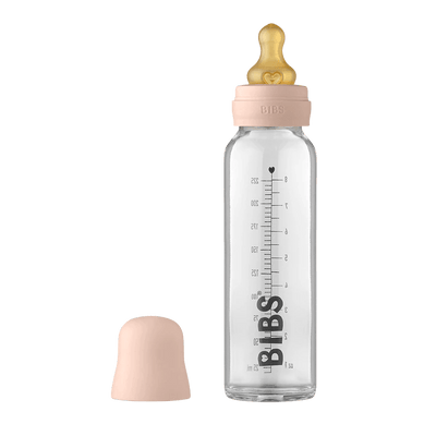 225ml Glass Bottle Set Latex - Blush Bottle BIBS Dummies 