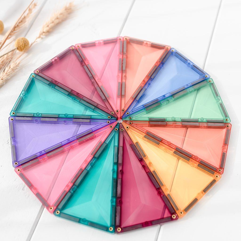 40 Piece Pastel Geometry Pack Magnetic Play Connetix 