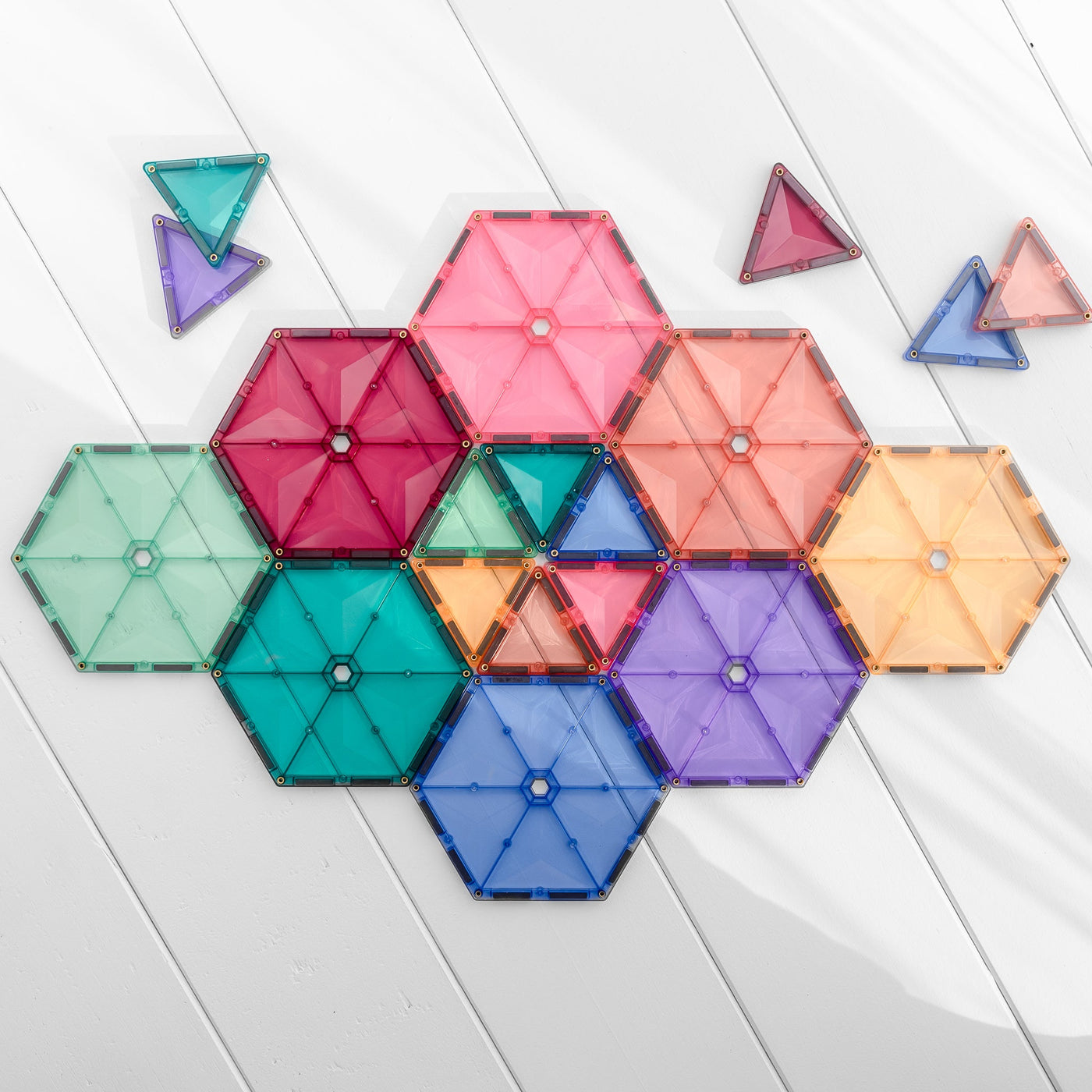 40 Piece Pastel Geometry Pack Magnetic Play Connetix 