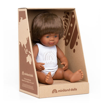Baby Doll - Aboriginal Boy 38cm Doll Miniland 