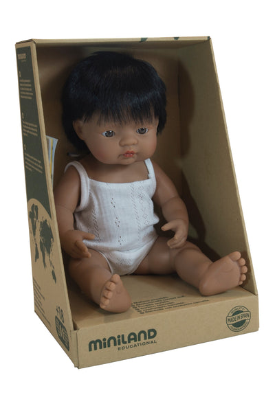 Baby Doll - Hispanic/Latin American Boy 38cm Doll Miniland 