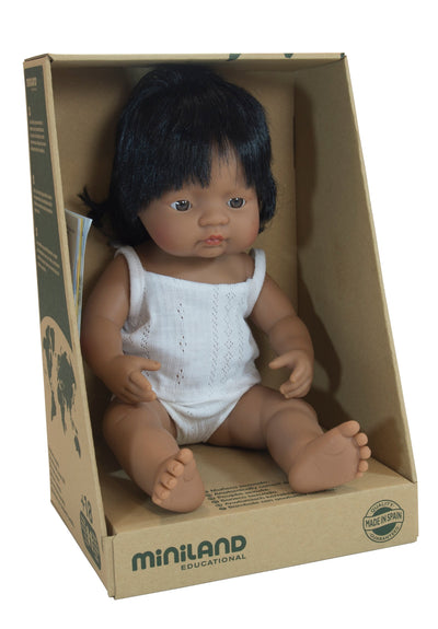 Baby Doll - Hispanic/Latin American Girl 38cm Doll Miniland 