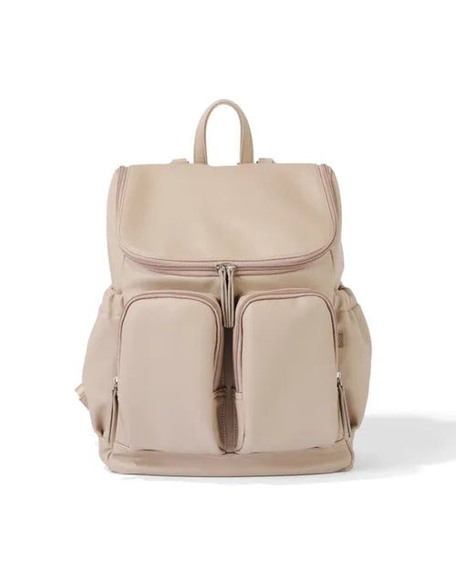 OiOi Signature Nappy Backpack - Oat Dimple Faux Leather