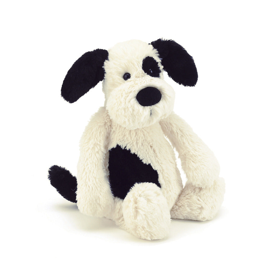 Bashful Black & Cream Puppy Medium Soft Toy Jellycat Australia
