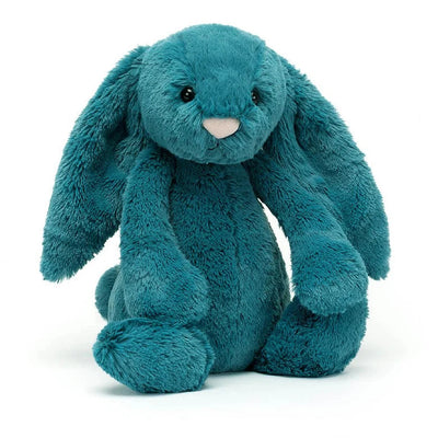 Bashful Mineral Blue Bunny Medium Soft Toy Jellycat Australia, a beautiful mineral blue bunny with pink nose