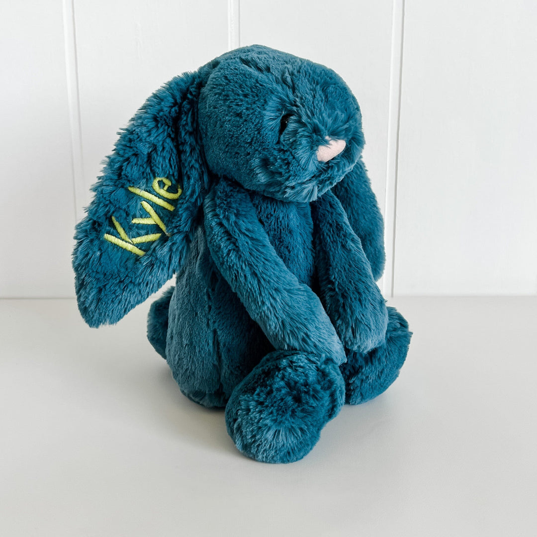 ぬいぐるみ  Bashful Mineral Blue Bunny Bashful Mineral Blue Bunny with Personalized Navy Jumper