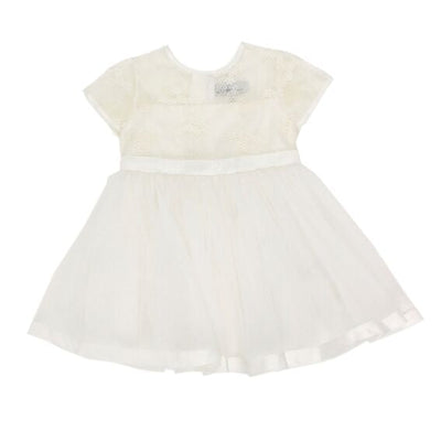 Bebe Special Occasion Organza Dress With Bow- Ivory Tutu Dress Bebe 