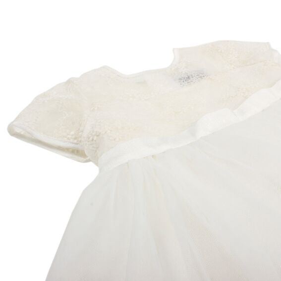 Bebe Special Occasion Organza Dress With Bow- Ivory Tutu Dress Bebe 