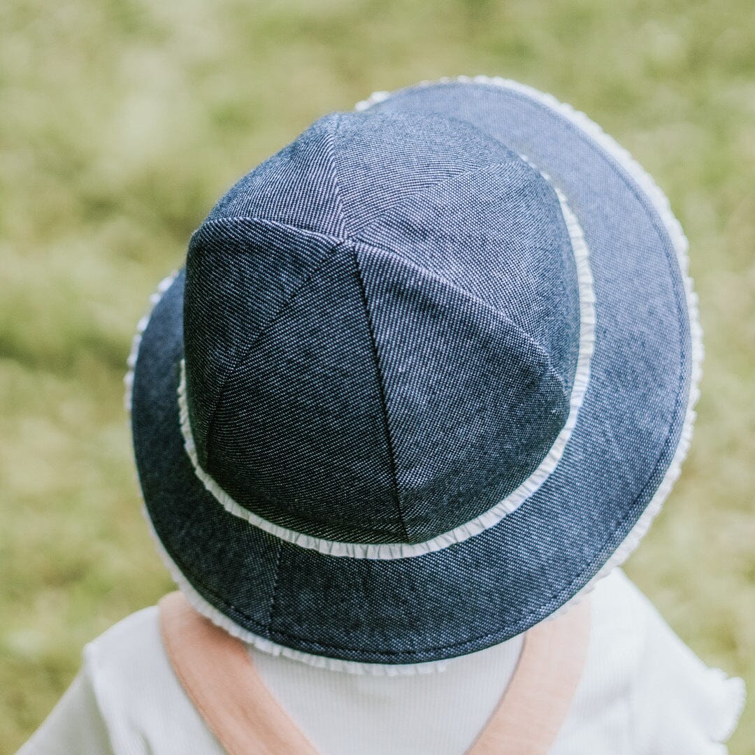 Bedhead - Baby Ruffle Trim Bucket Hat - Denim Hats Bedhead 