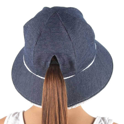 Bedhead - Kids Ponytail Trim Bucket Hat with Strap - Denim Hats Bedhead 