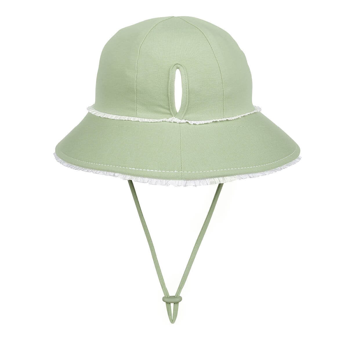 Bedhead - Kids Ponytail Trim Bucket Hat with Strap - Khaki Hats Bedhead 