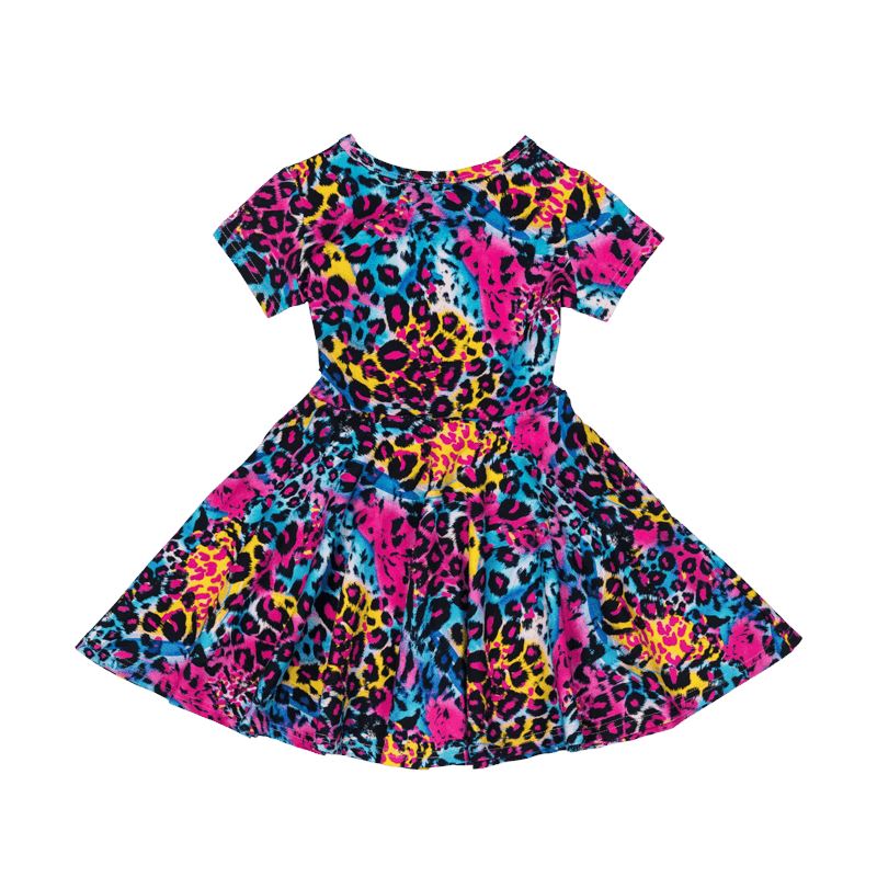Blue Miami Leopard SS Waisted Dress Short Sleeve Dress Rock Your Baby 