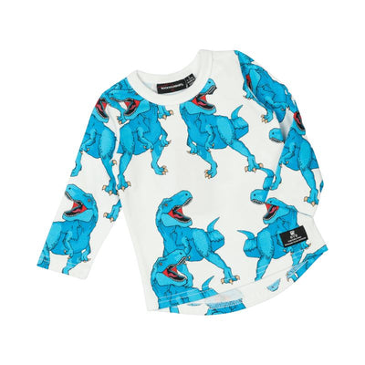 Blue Rex Roar Baby T-Shirt Long Sleeve T-Shirt Rock Your Baby 