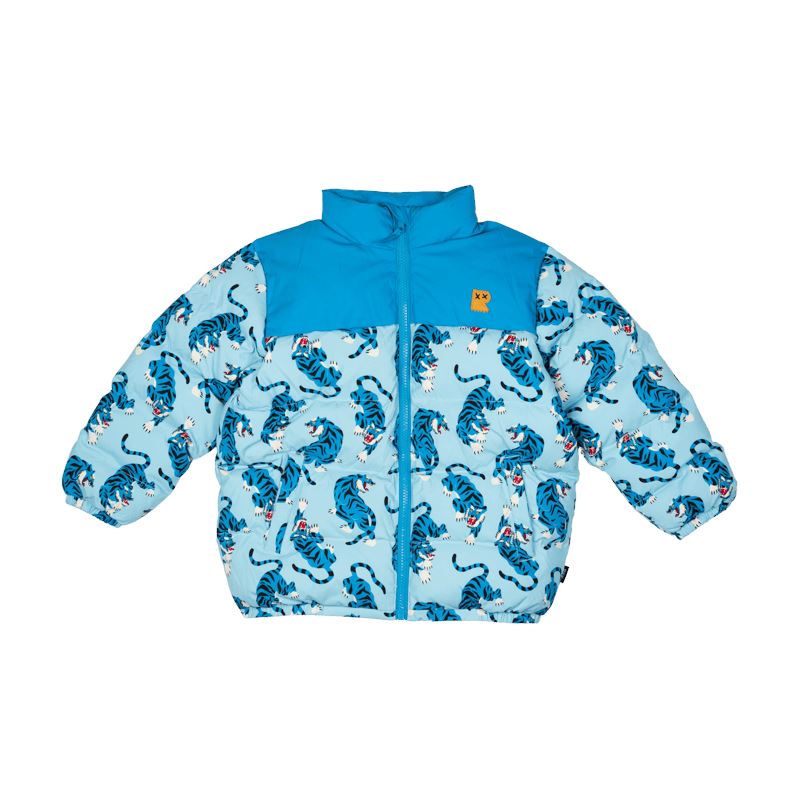 Blue Tiger Puff Padded Jacket With Lining Jacket Rock Your Baby 