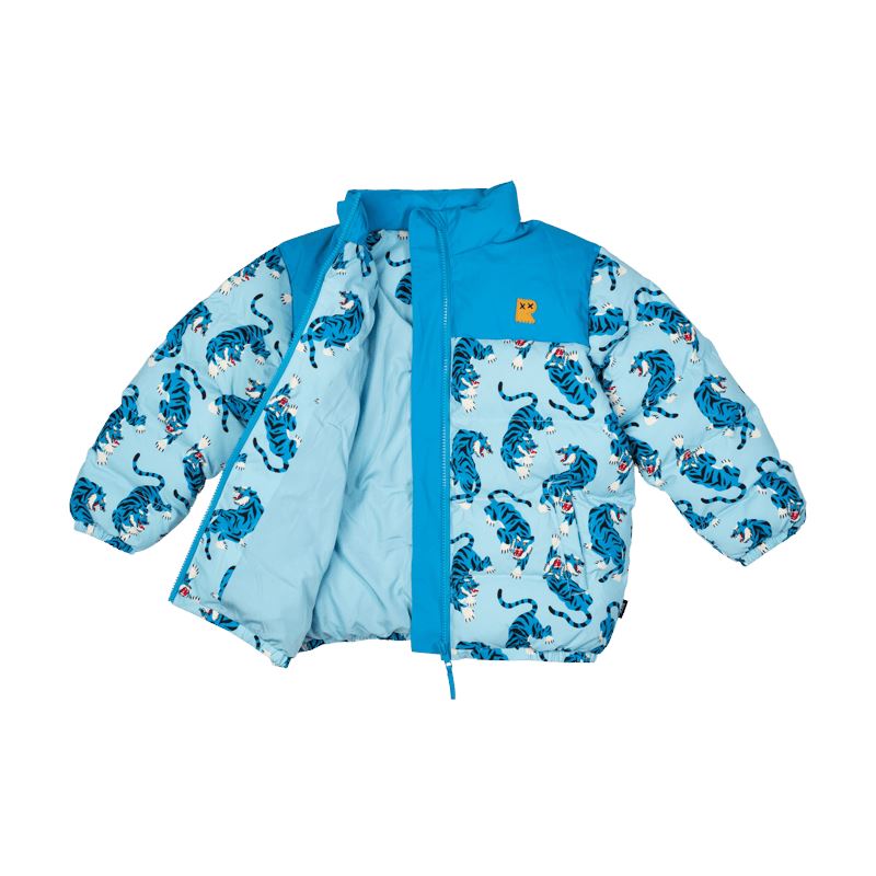 Blue Tiger Puff Padded Jacket With Lining Jacket Rock Your Baby 