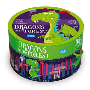 Sassi Book & Giant Puzzle - Dragon In The Forest 30 Pcs