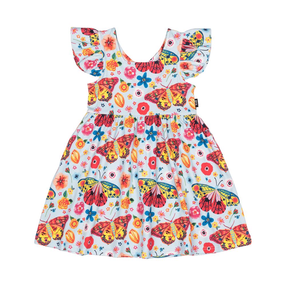 Butterflies Lola Dress With Shoulder Frills Sleeveless Dress Rock Your Baby 