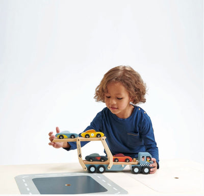 Car Transporter Vehicle and Construction Tender Leaf Toys 