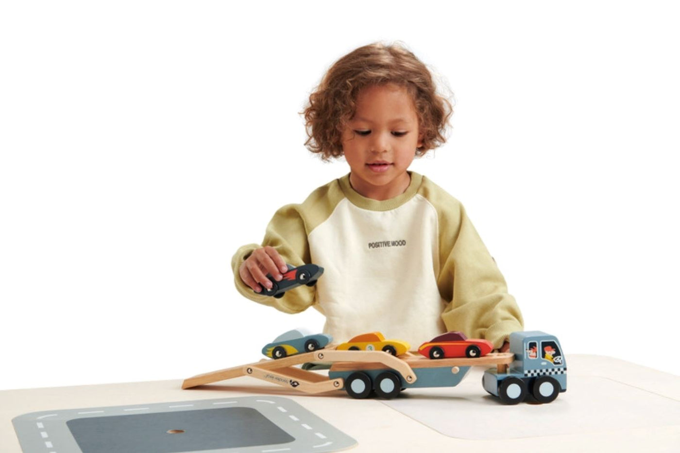 Car Transporter Vehicle and Construction Tender Leaf Toys 