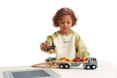 Car Transporter Vehicle and Construction Tender Leaf Toys 
