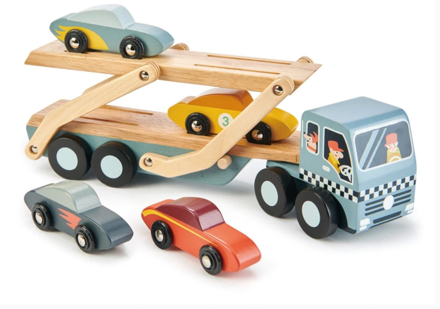 Car Transporter Vehicle and Construction Tender Leaf Toys 