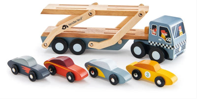 Car Transporter Vehicle and Construction Tender Leaf Toys 