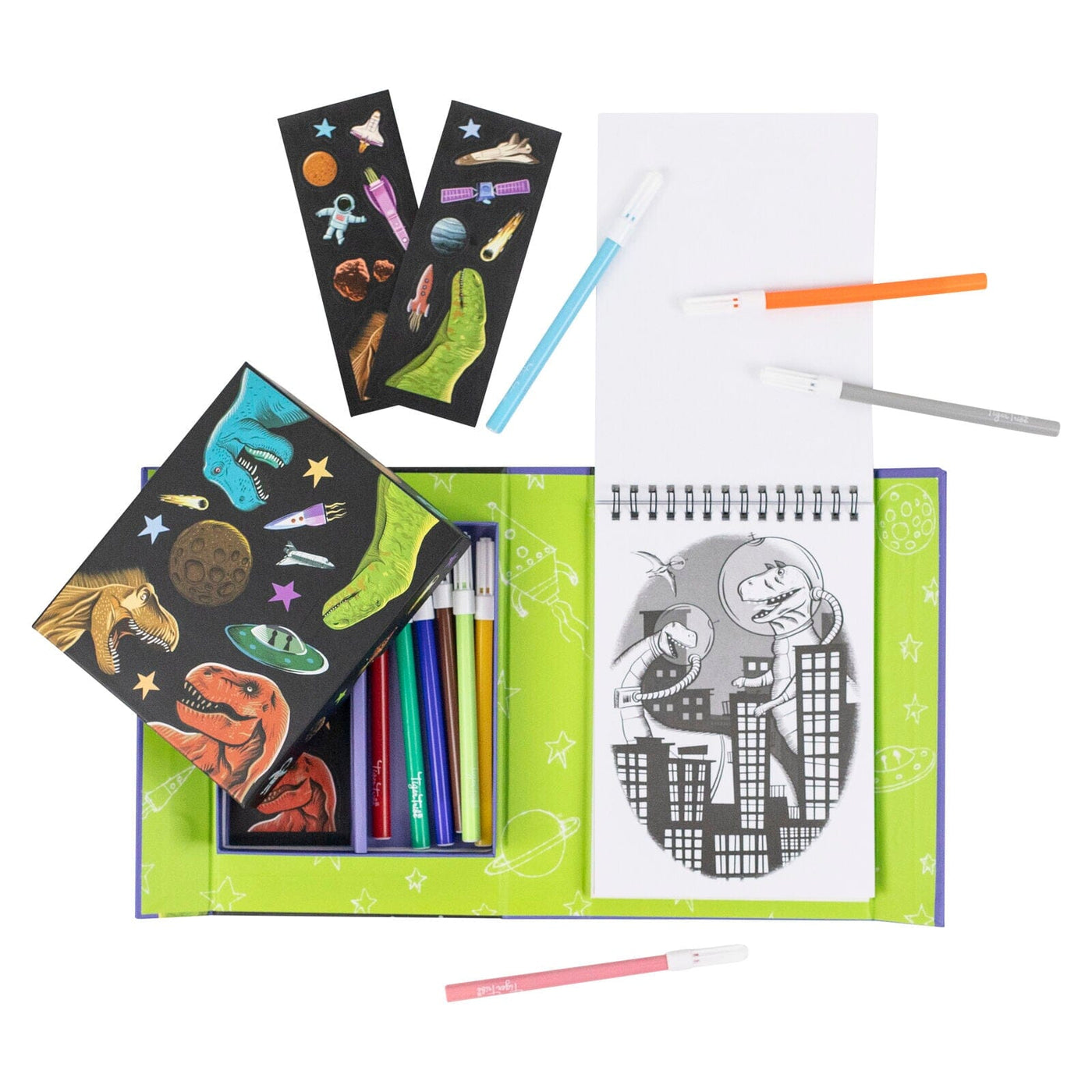 Colouring Set - Dinos in Space Arts & Crafts Tiger Tribe 