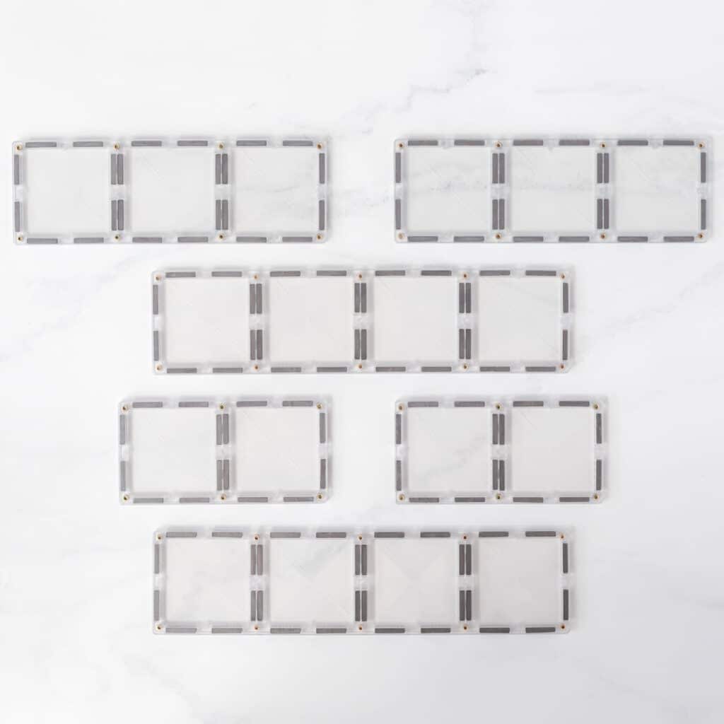 Connetix Tiles Clear Rectangle Pack 12pc Magnetic Play Connetix 