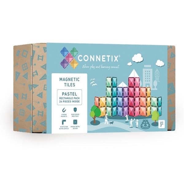 Connetix Tiles Pastel Rectangle Pack 24pc Magnetic Play Connetix 