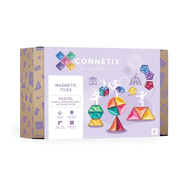 Connetix Tiles Pastel Shape Expansion Pack 48pc Magnetic Play Connetix 