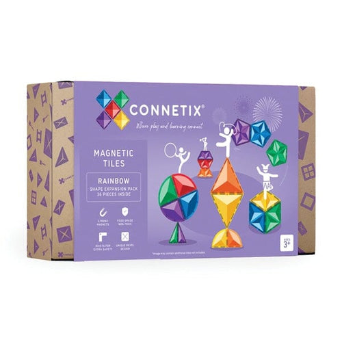 Connetix Tiles Shape Expansion Pack 36pc - Rainbow