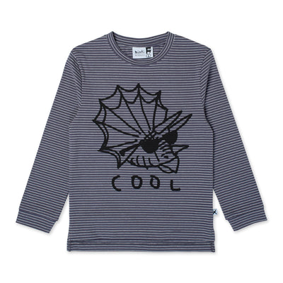 Cool Dino Tee - Storm Stripe Long Sleeve T-Shirt Minti 