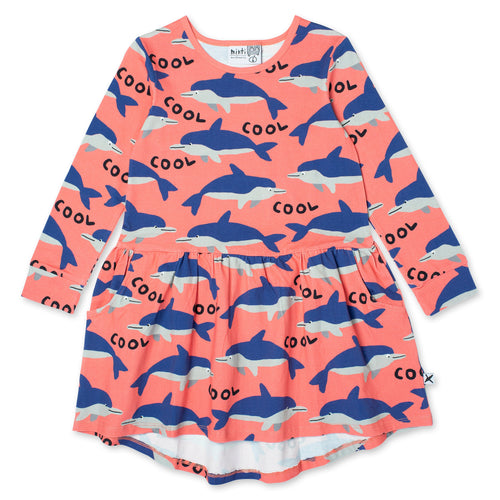 Minti Cool Dolphins Dress - Muted Coral