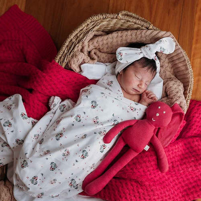 Diamond Knit Baby Blanket - Hibiscus Blanket Snuggle Hunny 
