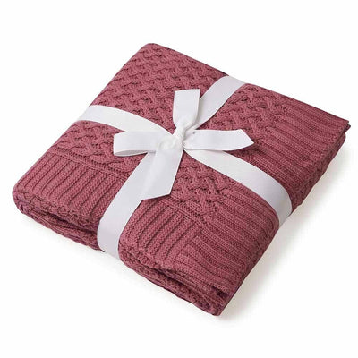 Diamond Knit Baby Blanket - Mauve Blanket Snuggle Hunny Kids 