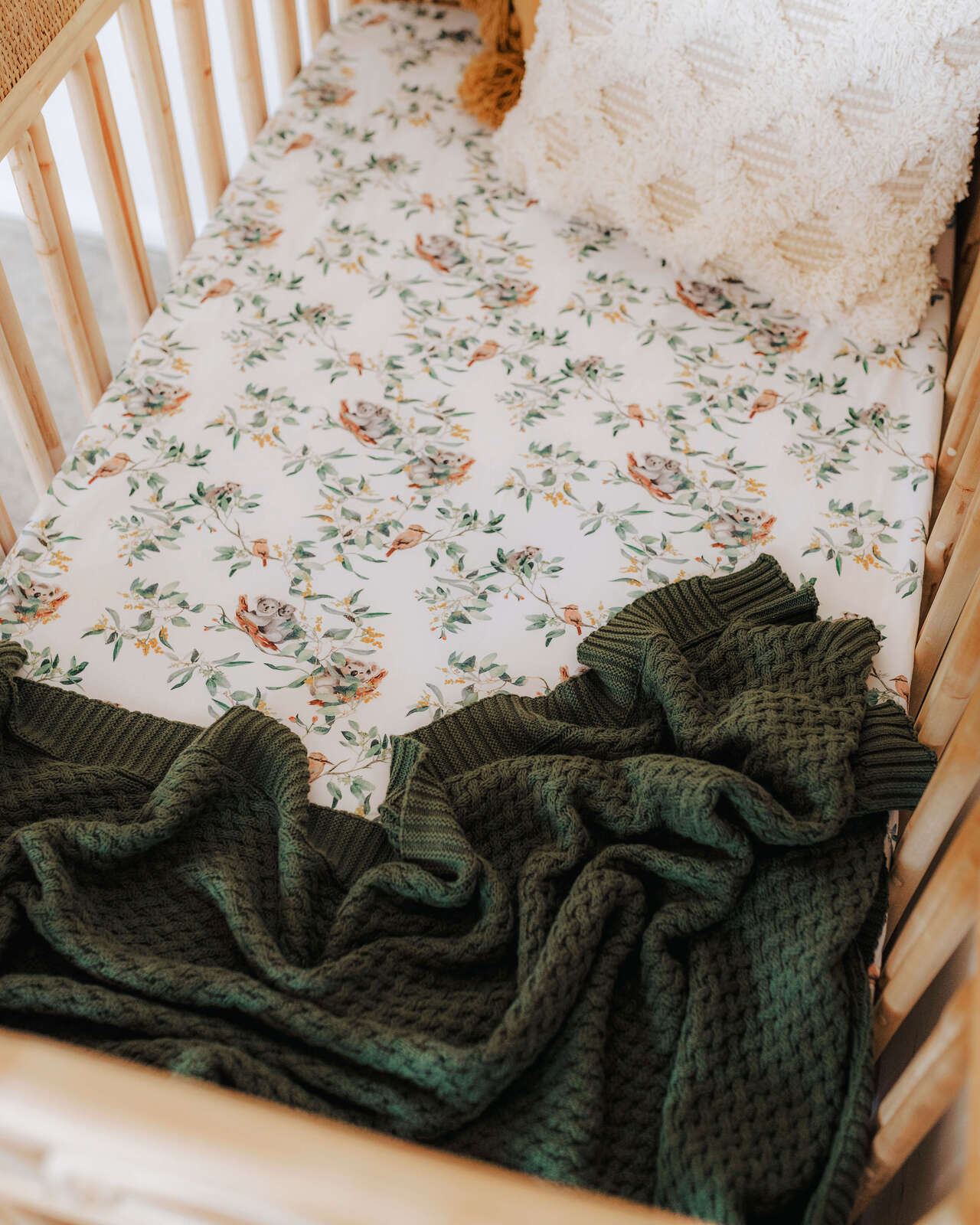 Diamond Knit Baby Blanket - Olive Blanket Snuggle Hunny Kids 