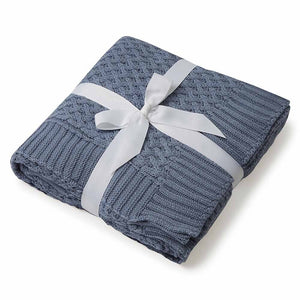 Snuggle Hunny - Organic Diamond Knit Baby Blanket - River