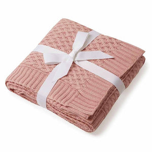 Snuggle Hunny - Organic Diamond Knit Baby Blanket - Rosa