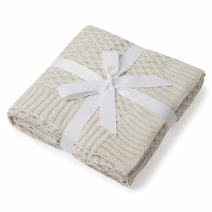 Snuggle Hunny - Organic Diamond Knit Baby Blanket - Warm Grey