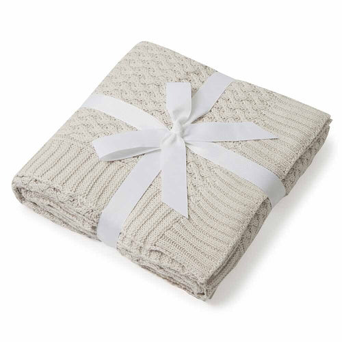 Snuggle Hunny - Organic Diamond Knit Baby Blanket | Warm Grey