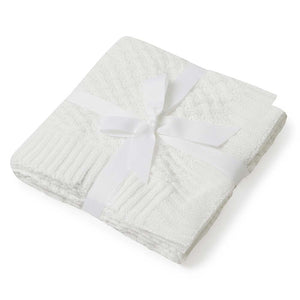 Snuggle Hunny - Organic Diamond Knit Baby Blanket - White