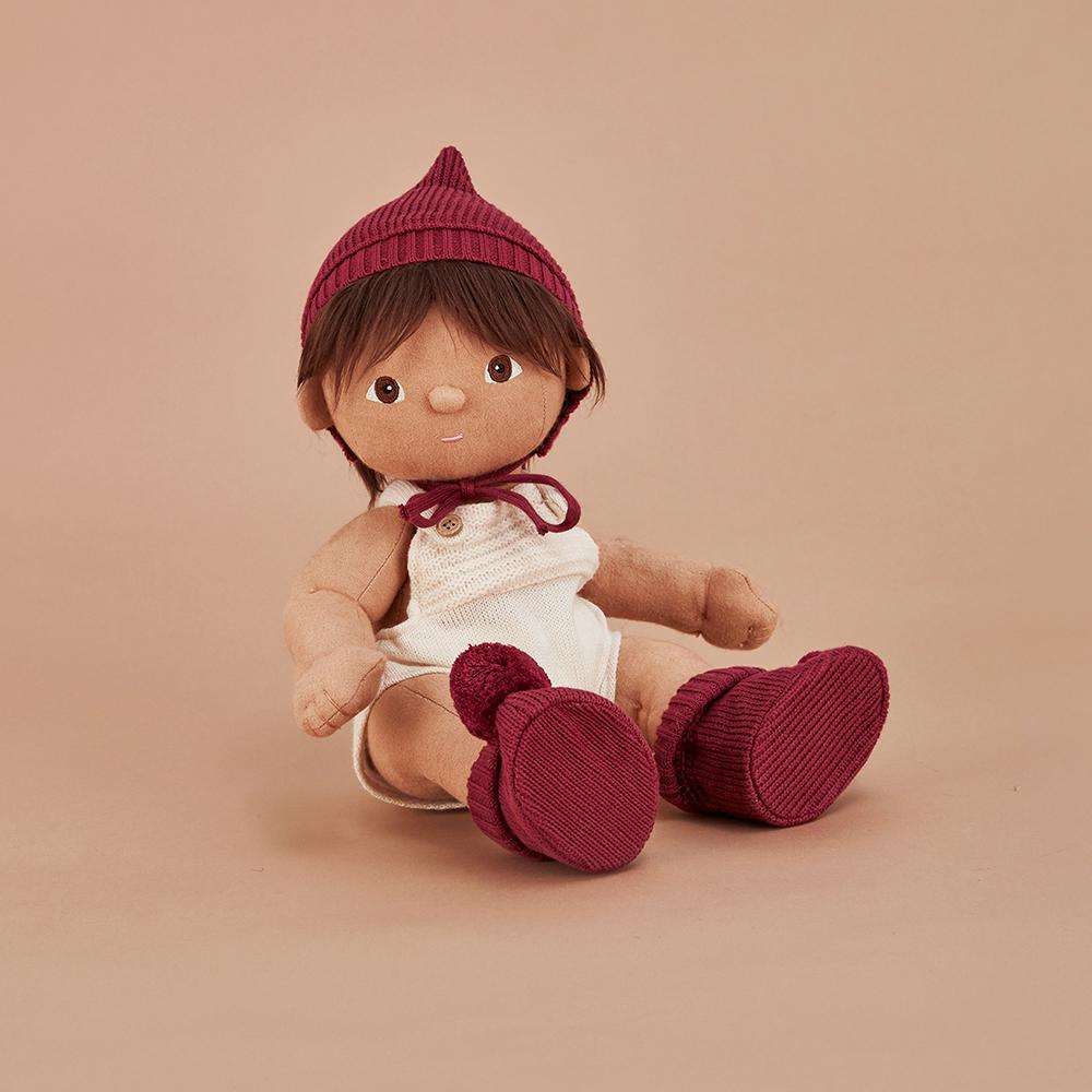 Dinkum Doll Knit Set - Plum Doll Clothes Olli Ella 