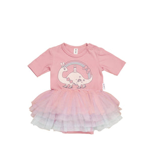 Huxbaby - Dino Rainbow Layered Ballet Onesie - HB013W23