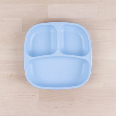 Divided Plate (Square) Feeding Re-Play Ice Blue 